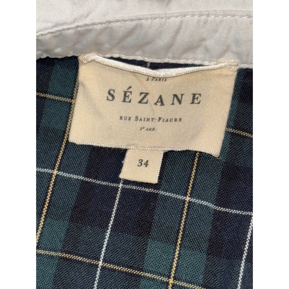 Sézane Phoebe Plaid Button Down Shirt Green White Lace Collar 34 US 2
Preppy - Picture 6 of 10